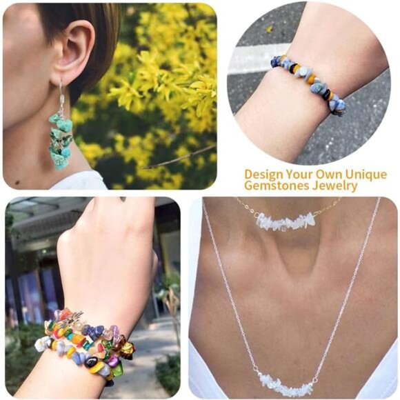 Crystal Beads for Jewelry Making, 2800PCS Natural Crystal Bead Gemstone Chip - Picture 7 of 8